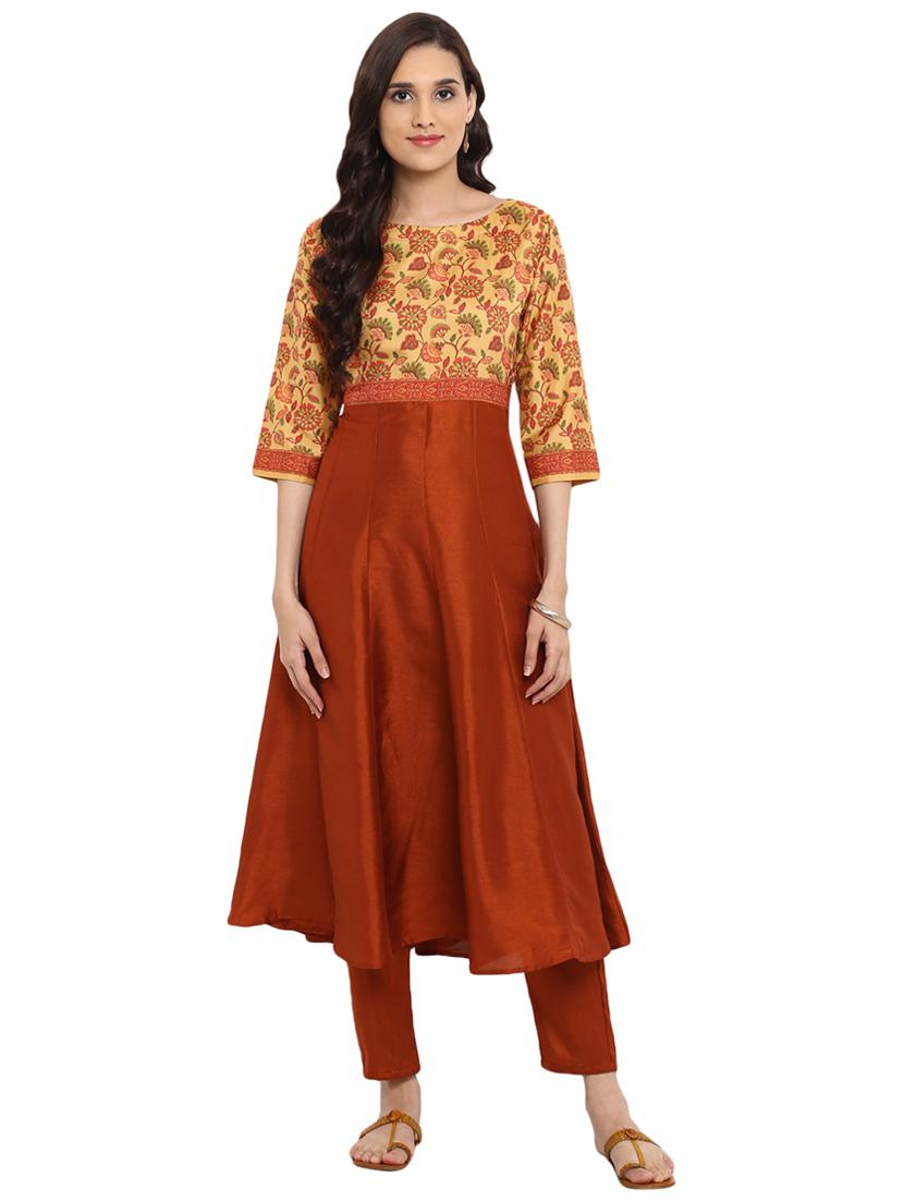 Printed kalidaar kurta with pant set - 15737618 - Zoom Image - 1