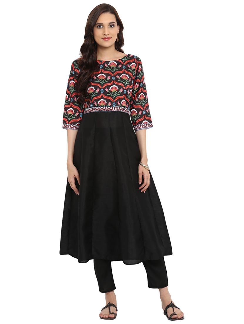 Printed kalidaar kurta with pant set - 15737623 - Zoom Image - 1