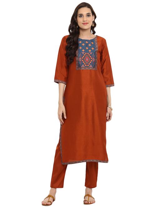 Foil printed kurta with pant set - 15737625 - Standard Image - 1