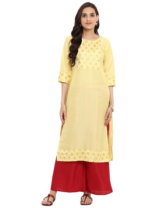 Printed kurta with palazzo set - 15737628 - Standard Image - 1