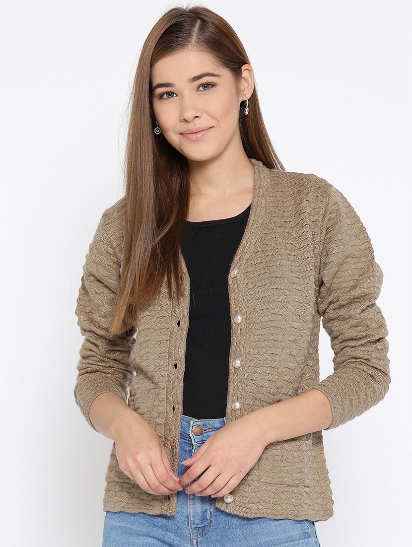 pocket detail woolen cardigan - 15737762 - Zoom Image - 1