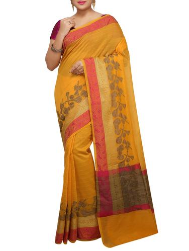 conversational zari border banarasi saree with blouse - 15737953 - Very Small Image - 1