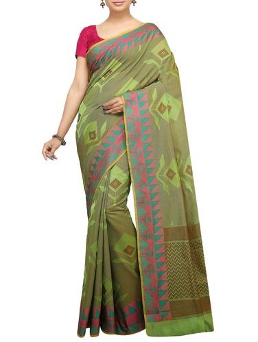 floral zari motif banarasi saree with blouse - 15737963 - Very Small Image - 1