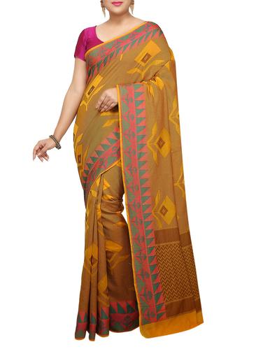 floral zari motif banarasi saree with blouse - 15737965 - Very Small Image - 1