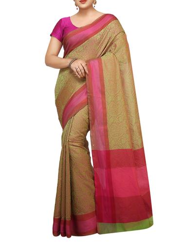 paisley zari motif banarasi saree with blouse - 15737968 - Very Small Image - 1