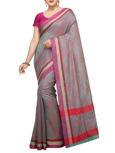 floral zari motif banarasi saree with blouse - 15737975 - Very Small Image - 1