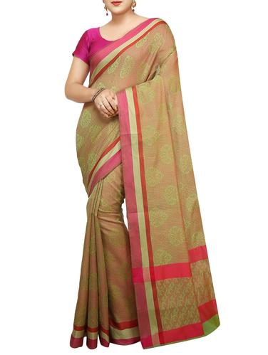 floral zari motif banarasi saree with blouse - 15737976 - Very Small Image - 1