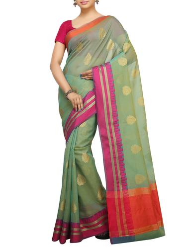 zari motif banarasi saree with blouse - 15737990 - Very Small Image - 1