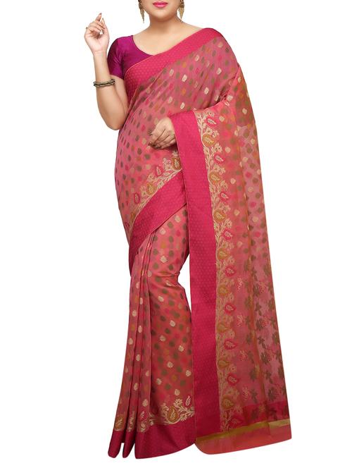 zari motif banarasi saree with blouse - 15737999 - Standard Image - 1