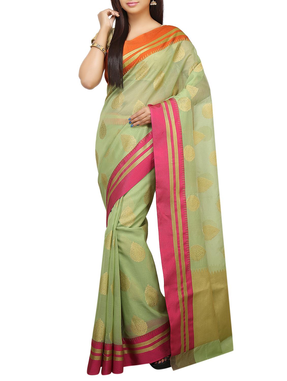 zari motif banarasi saree with blouse - 15738004 - Zoom Image - 1