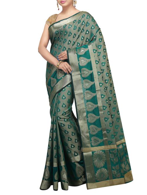 zari motif banarasi saree with blouse - 15738008 - Standard Image - 1