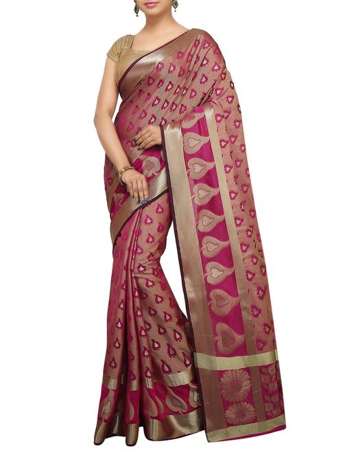 zari motif banarasi saree with blouse - 15738009 - Standard Image - 1