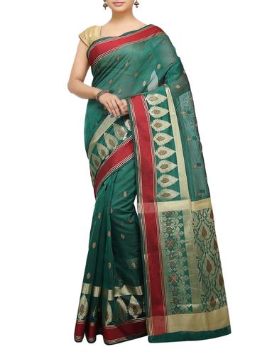 zari motif banarasi saree with blouse - 15738037 - Very Small Image - 1