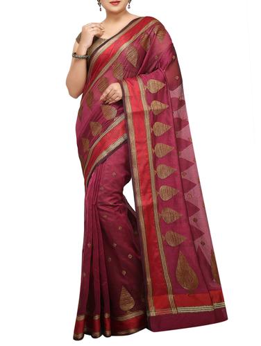 zari motif banarasi saree with blouse - 15738039 - Very Small Image - 1