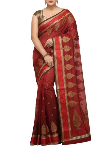zari motif banarasi saree with blouse - 15738041 - Very Small Image - 1