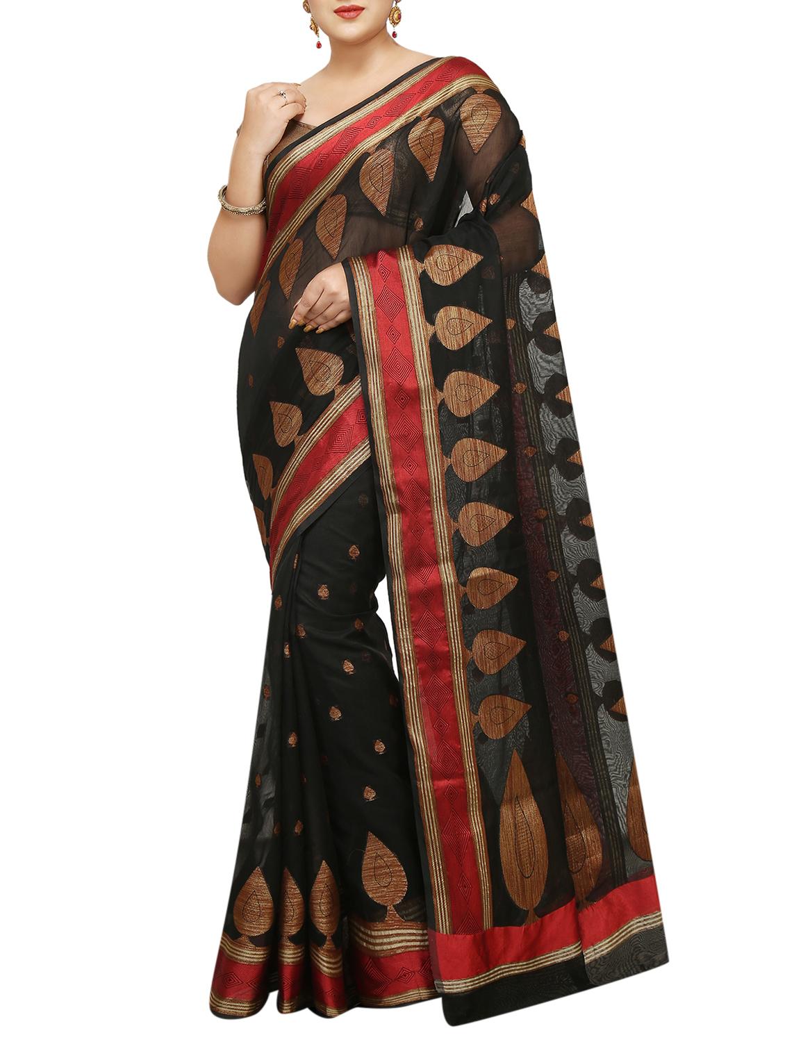 zari motif banarasi saree with blouse - 15738042 - Zoom Image - 1