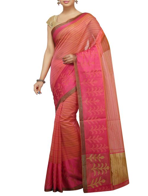 gold zari pallu banarasi saree with blouse - 15738046 - Standard Image - 1