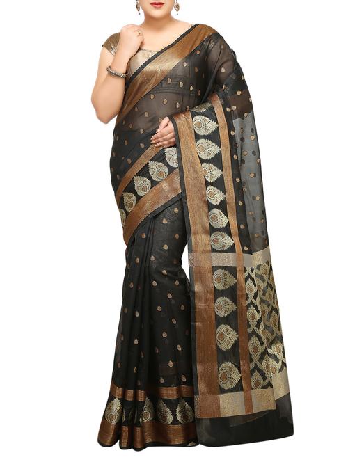 zari motif banarasi saree with blouse - 15738055 - Standard Image - 1