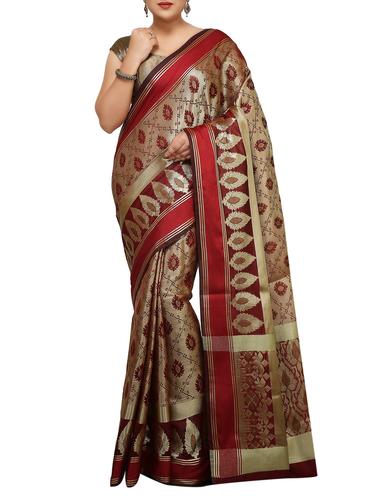 zari motif banarasi saree with blouse - 15738067 - Very Small Image - 1