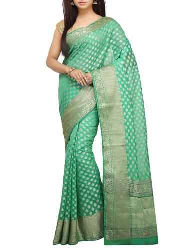 zari motif banarasi saree with blouse - 15738068 - Very Small Image - 1