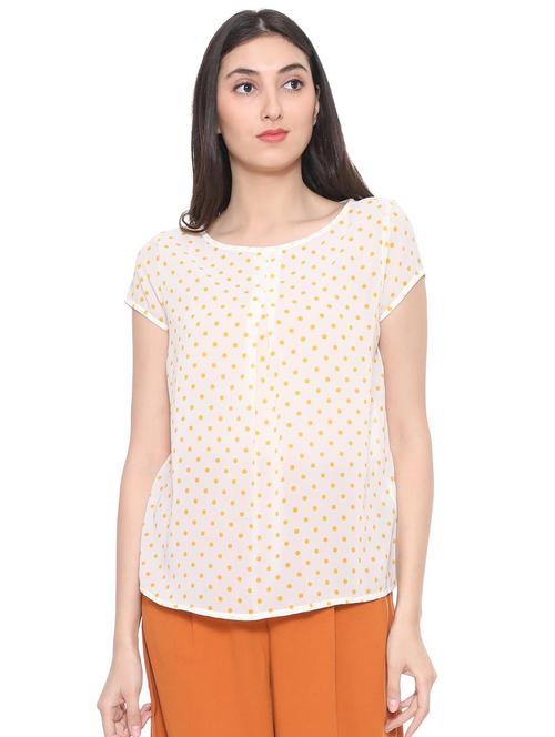 polka dotted pleated top - 15738078 - Standard Image - 1
