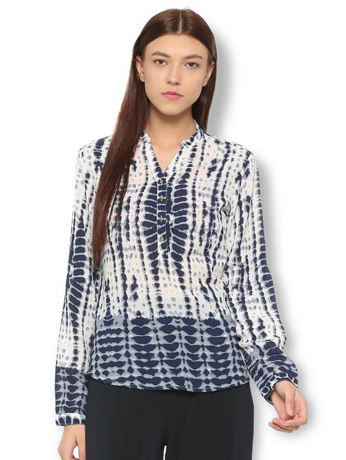 button detail mandarin neck tunic - 15738087 - Standard Image - 1