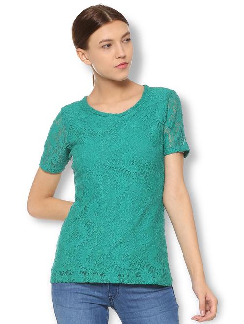 short sleeved lace top - 15738090 - Standard Image - 1