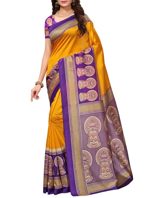 kalamkari mysore silk saree with blouse - 15738099 - Standard Image - 1