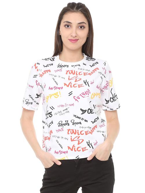 quirky text zipper detail tee - 15738154 - Standard Image - 1