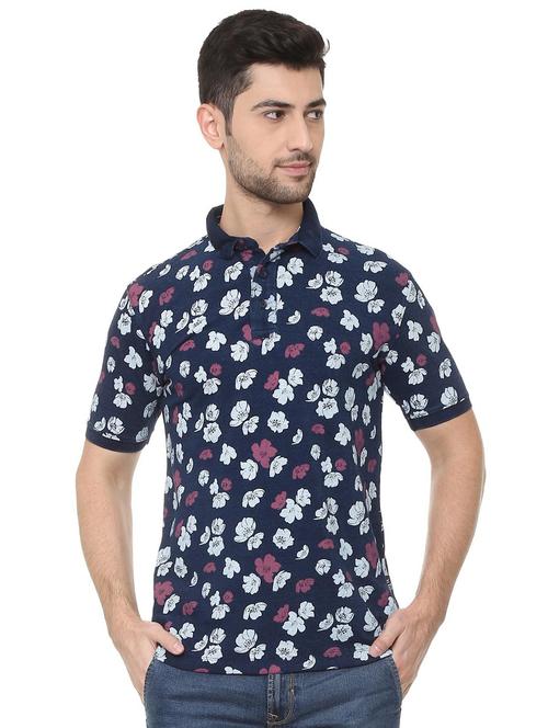blue cotton all over print t-shirt - 15738160 - Standard Image - 1