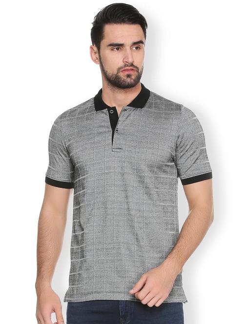 grey cotton polo t-shirt - 15738165 - Standard Image - 1