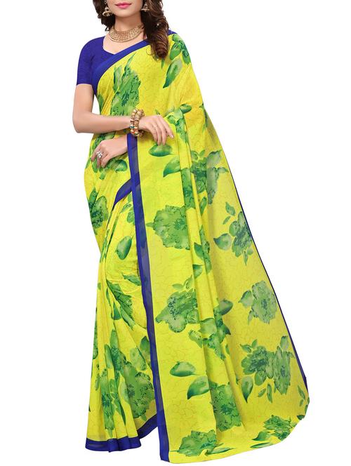 floral printed saree with blouse - 15738170 - Standard Image - 1