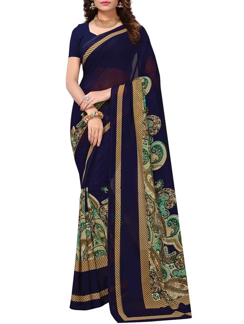 paisley printed saree with blouse - 15738171 - Standard Image - 1