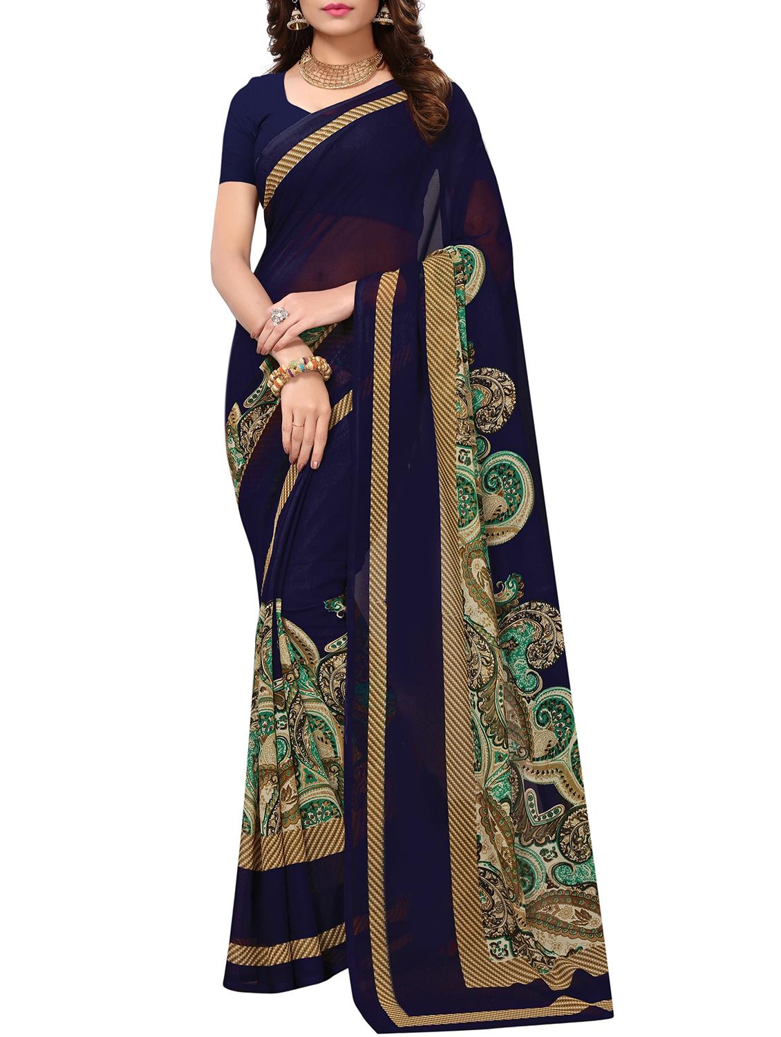 paisley printed saree with blouse - 15738171 - Zoom Image - 1
