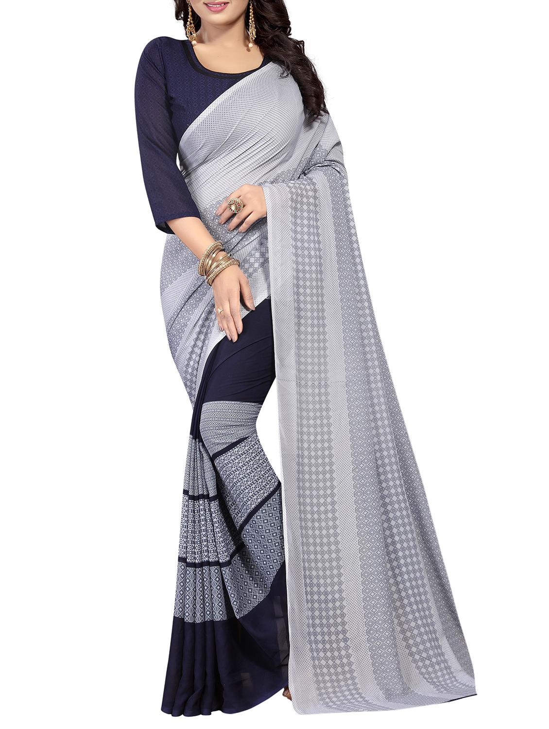 geometrical half & half saree with blouse - 15738175 - Zoom Image - 1