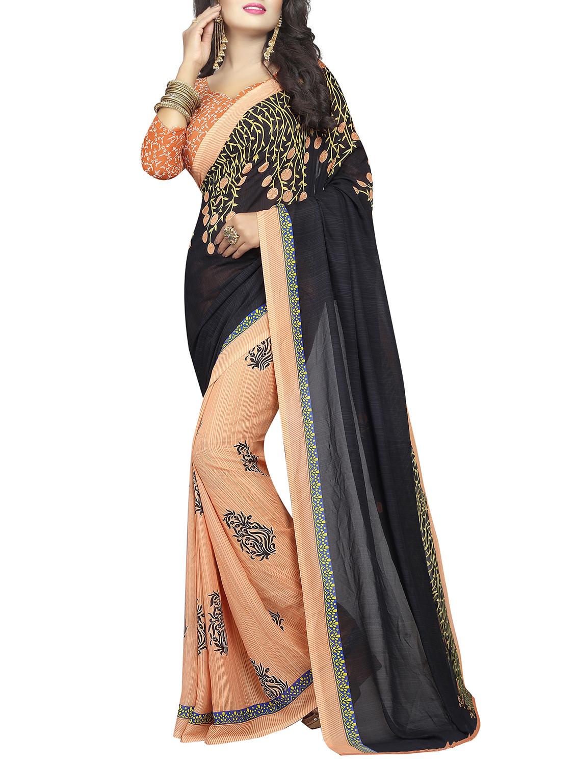 floral half & half saree with blouse - 15738181 - Zoom Image - 1