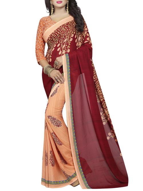 floral half & half saree with blouse - 15738182 - Standard Image - 1