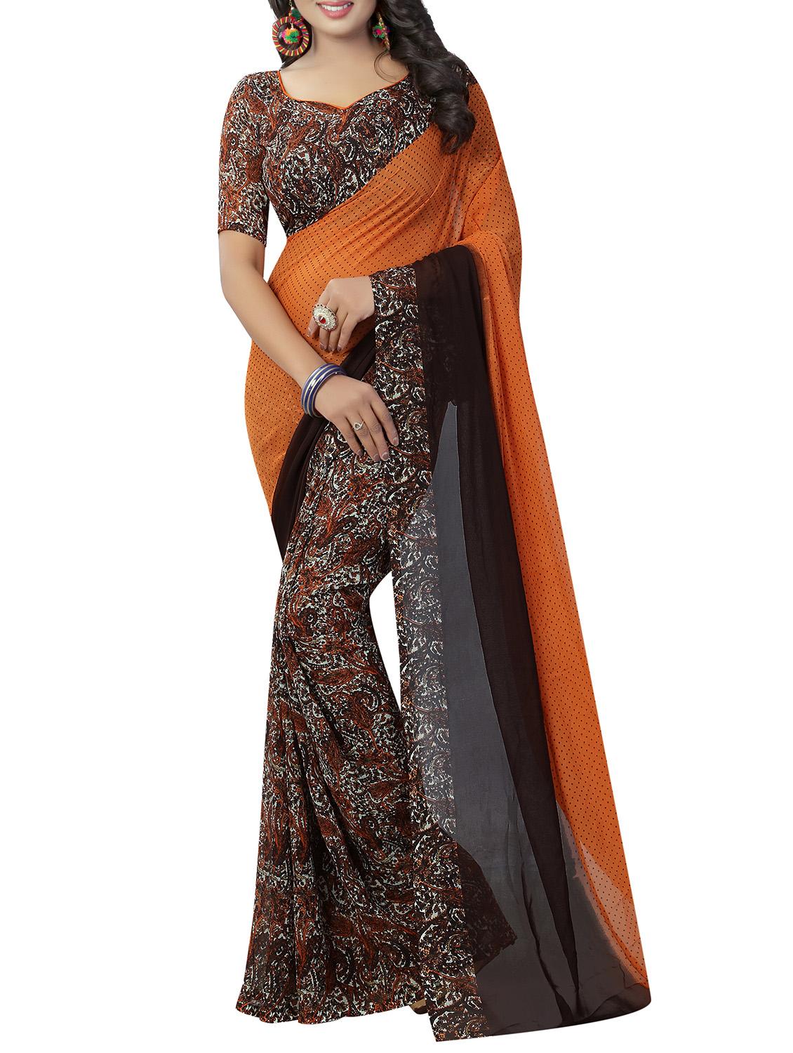 paisley half & half saree with blouse - 15738186 - Zoom Image - 1