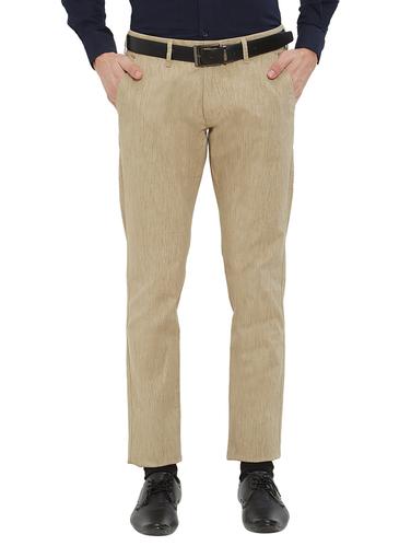 beige cotton flat front casual trouser - 15738434 - Very Small Image - 1