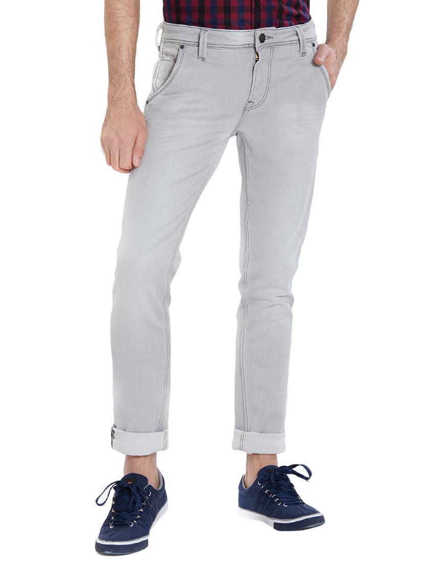 grey cotton plain jeans - 15738435 - Zoom Image - 1