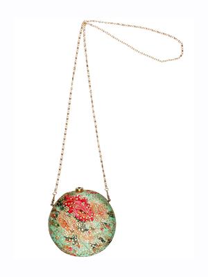 green cotton polyester blend box clutch - 15738586 - Standard Image - 5