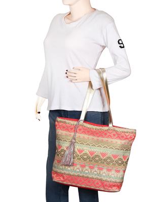 red cotton regular handbag - 15738594 - Standard Image - 5