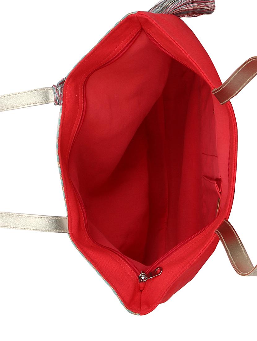 red cotton regular handbag - 15738594 - Zoom Image - 3
