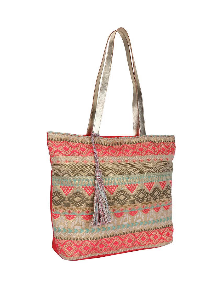 red cotton regular handbag - 15738594 - Zoom Image - 4