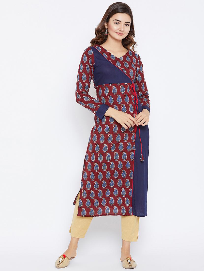 Paisley angrakha kurta - 15738749 - Zoom Image - 1