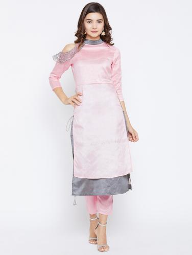 One shoulder down layered kurta - 15738761 - Very Small Image - 1