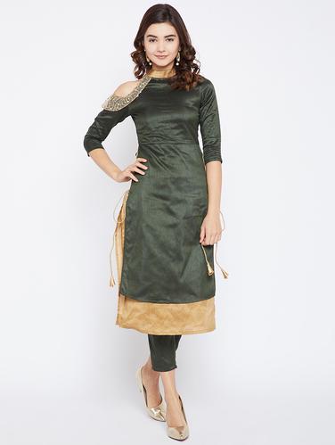One shoulder down layered kurta - 15738764 - Very Small Image - 1