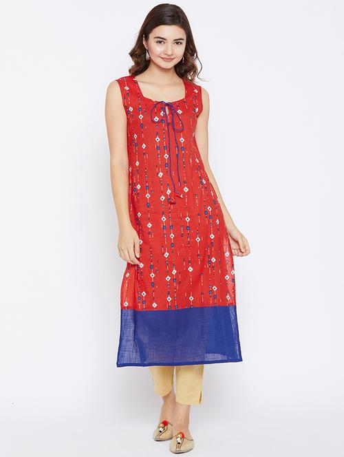 printed straight kurta - 15738772 - Standard Image - 1