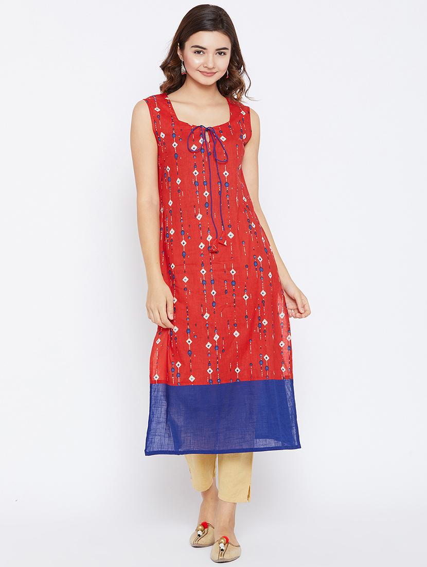 printed straight kurta - 15738772 - Zoom Image - 1