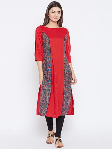 Princess cut straight kurta - 15738773 - Very Small Image - 1